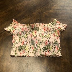 H&M Pink floral crop top